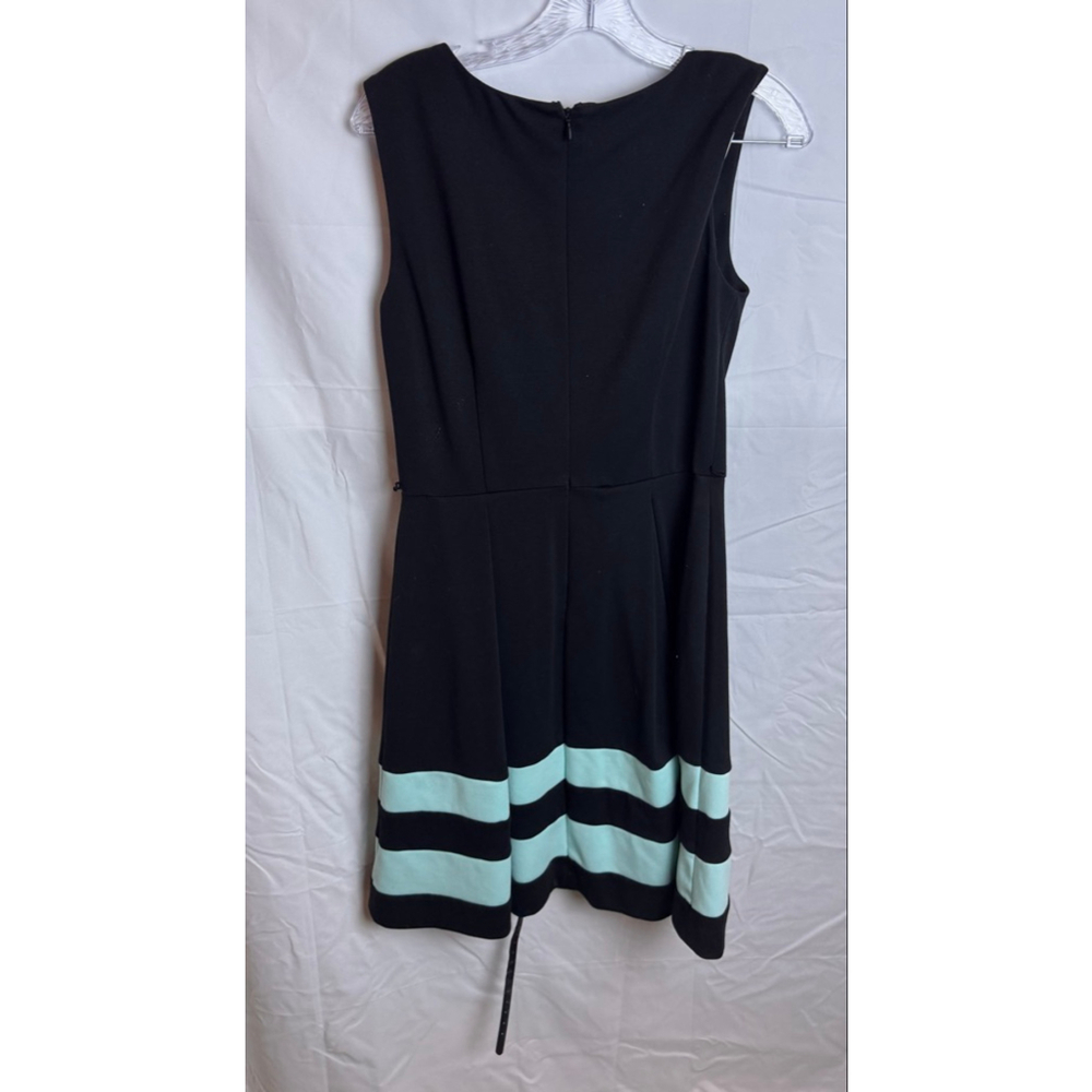 Women's Calvin Klein Black & Light Blue/Green Sleeveless Dress, Size 8 - Picture 5 of 10